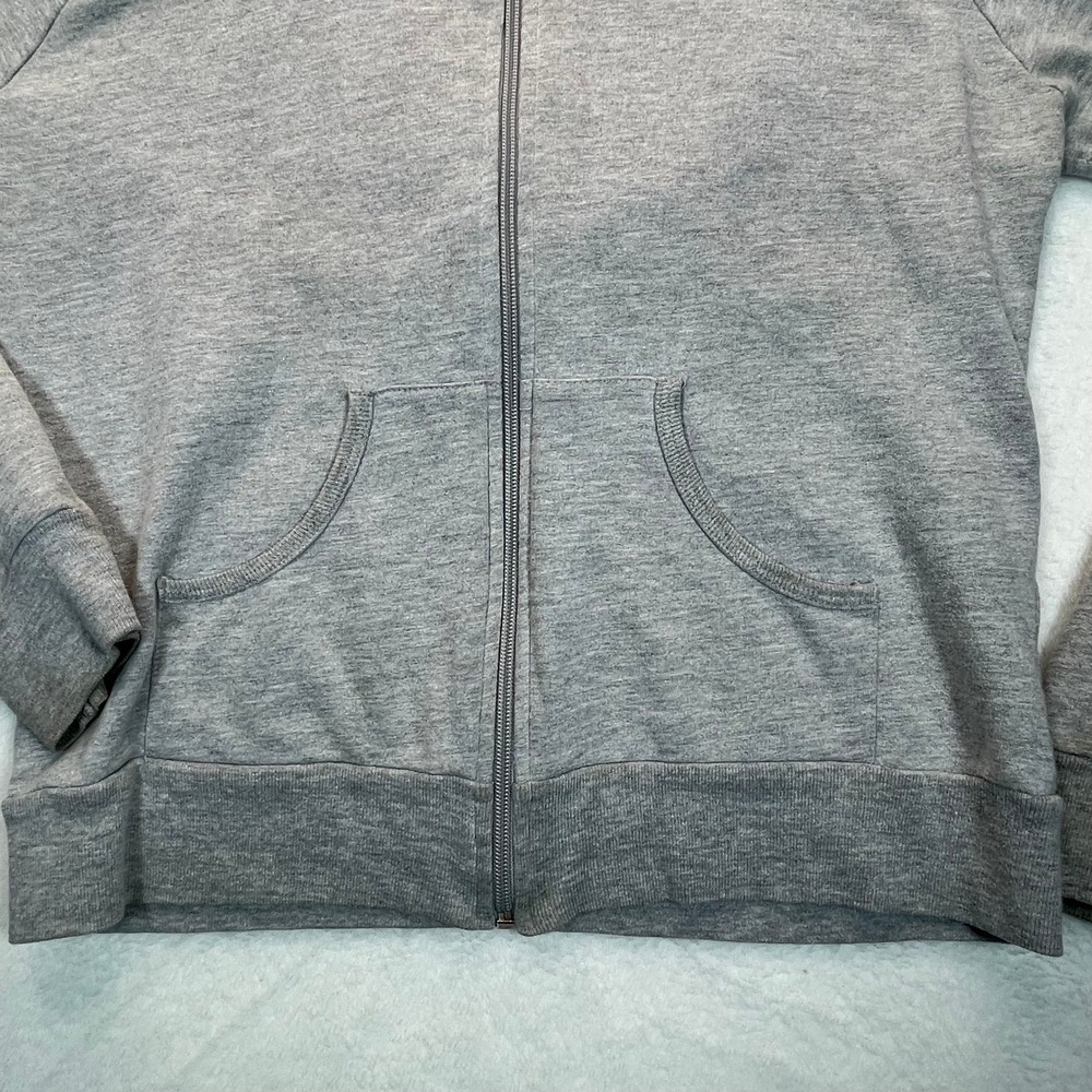 American Apparel Zip Hoodie Womens M Gray Rehoboth Beach Mermaid Surf Nautical - Picture 7 of 9